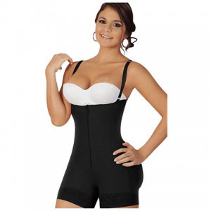 FAJA SALOMÉ 527-3 FAJA SHORT STRAPLESS FRANELA SOBRE HUECOS (NEGRO)
