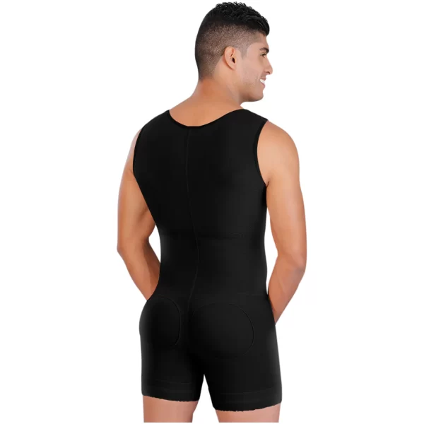 124-C FAJA HOMBRE LIPOESCULTURA CON HUECOS NEGRO - Imagen 2